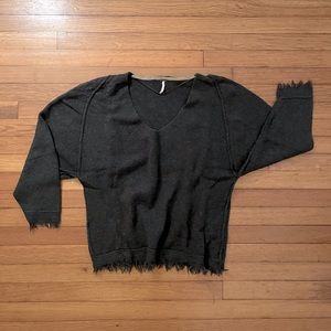 Free People Irresistible Fringe Sweater Forest Green/Brown Size XS